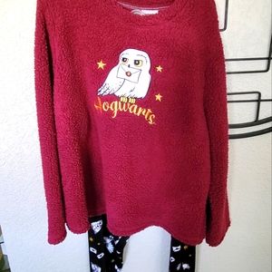 Harry Potter Hogwarts Hedwig Pajama Set, 18W-20W, Burgundy